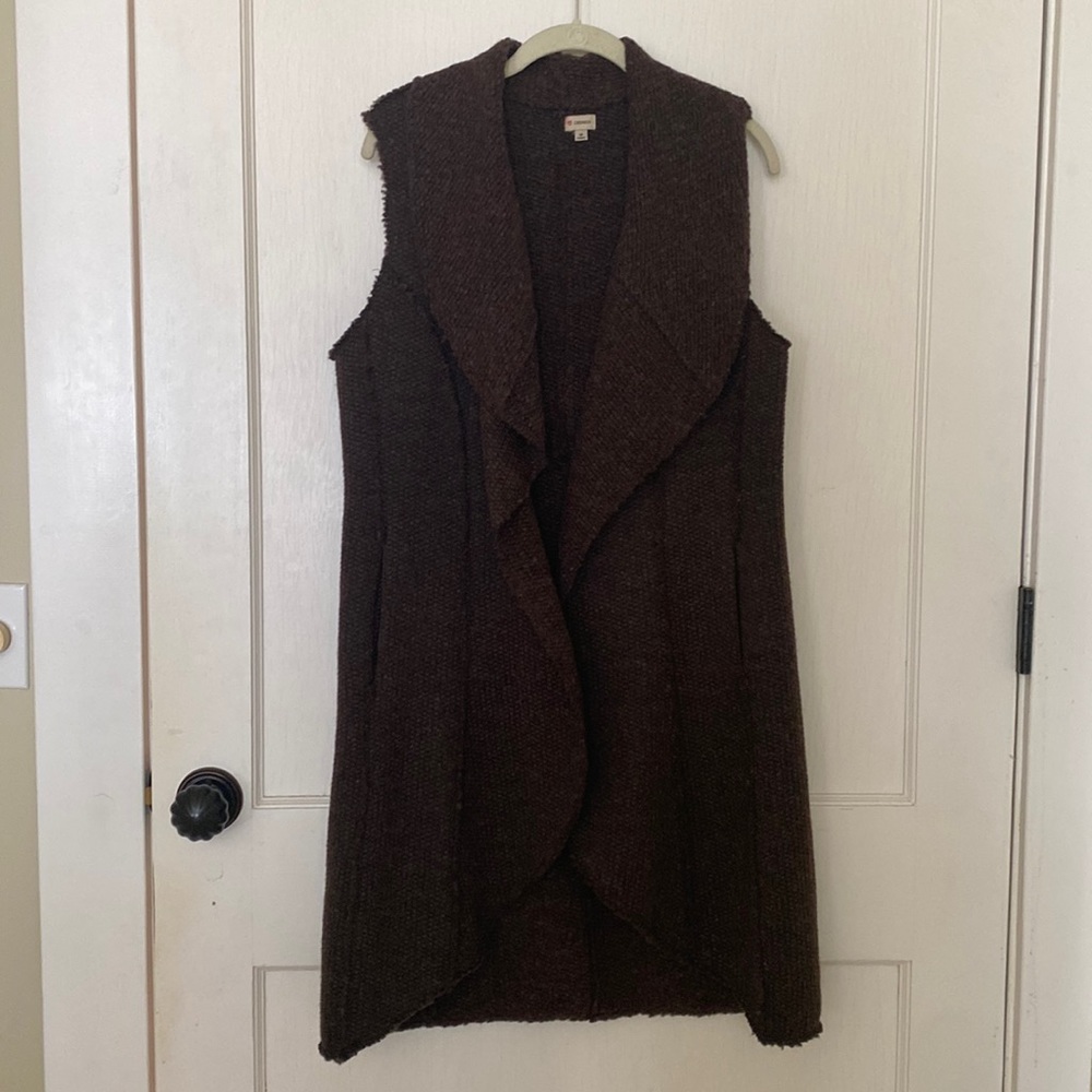 Cremiux high-low long vest